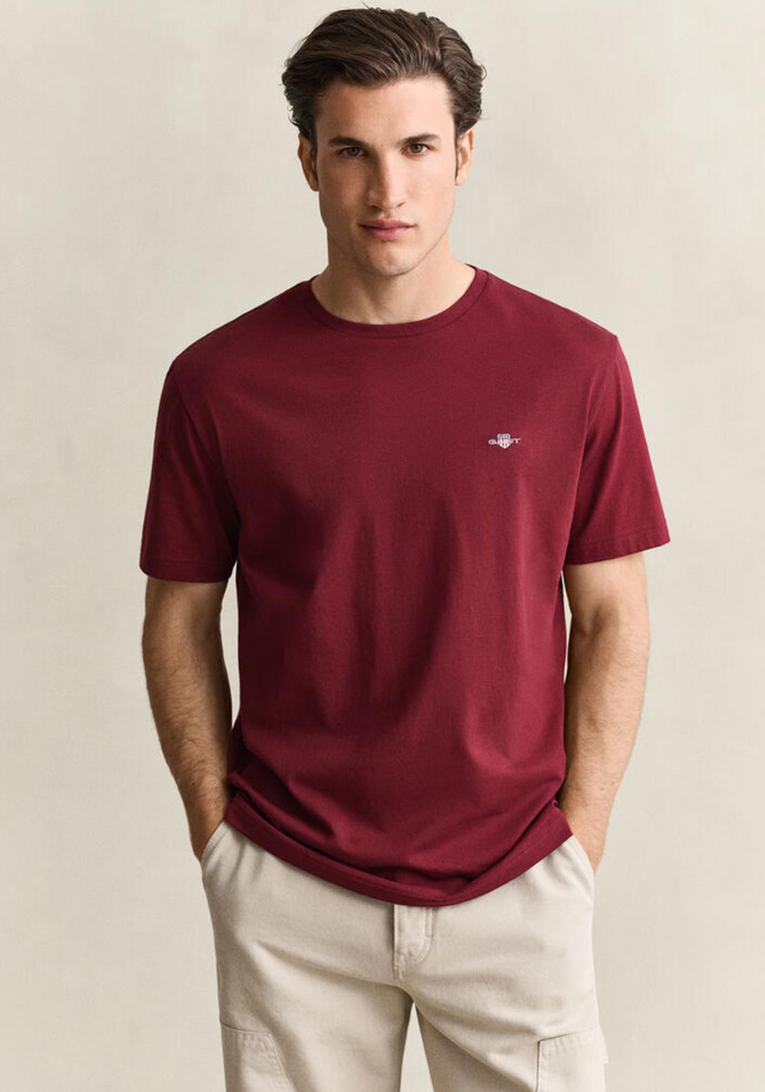 Gant Shield Crew Neck T-Shirt, Deep Grape Wine