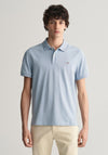 Gant Shield Pique Polo Shirt, Dove Blue