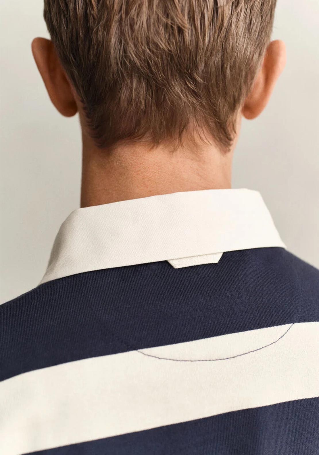 Gant Striped Heavy Rugger Rugby Shirt, Navy