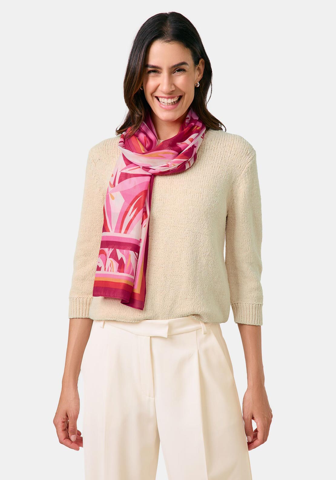 Gerry Weber Floral Printed Scarf, Pink Multi McElhinneys