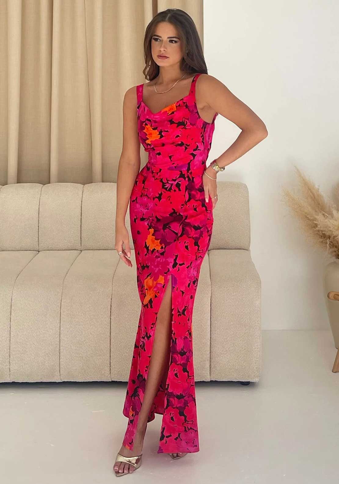 Harper Cowl Neck Red Carter Harper Dress Harper, Perfect Tee Maxi Dress, Red   ReLoved By Frank