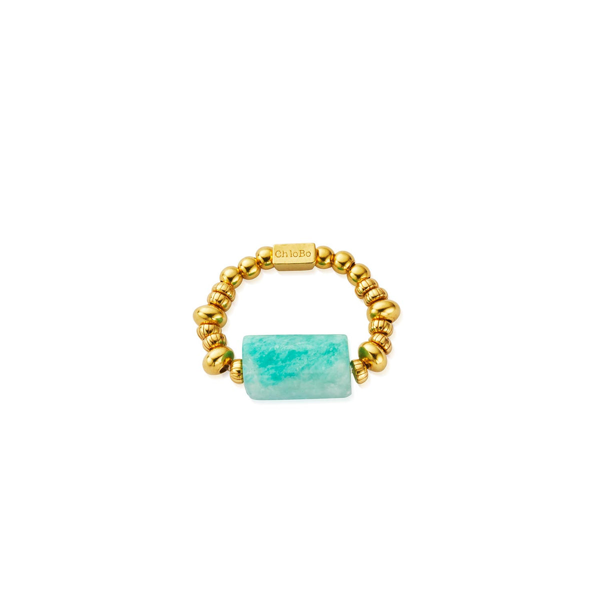 ChloBo Balance Spirit Stone Stretch Ring, Gold
