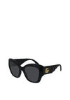 Gucci GG0808S Ladies Rounded Cat Eye Sunglasses, Black