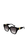 Gucci GG1023S Ladies Cat Eye Logo Sunglasses, Black
