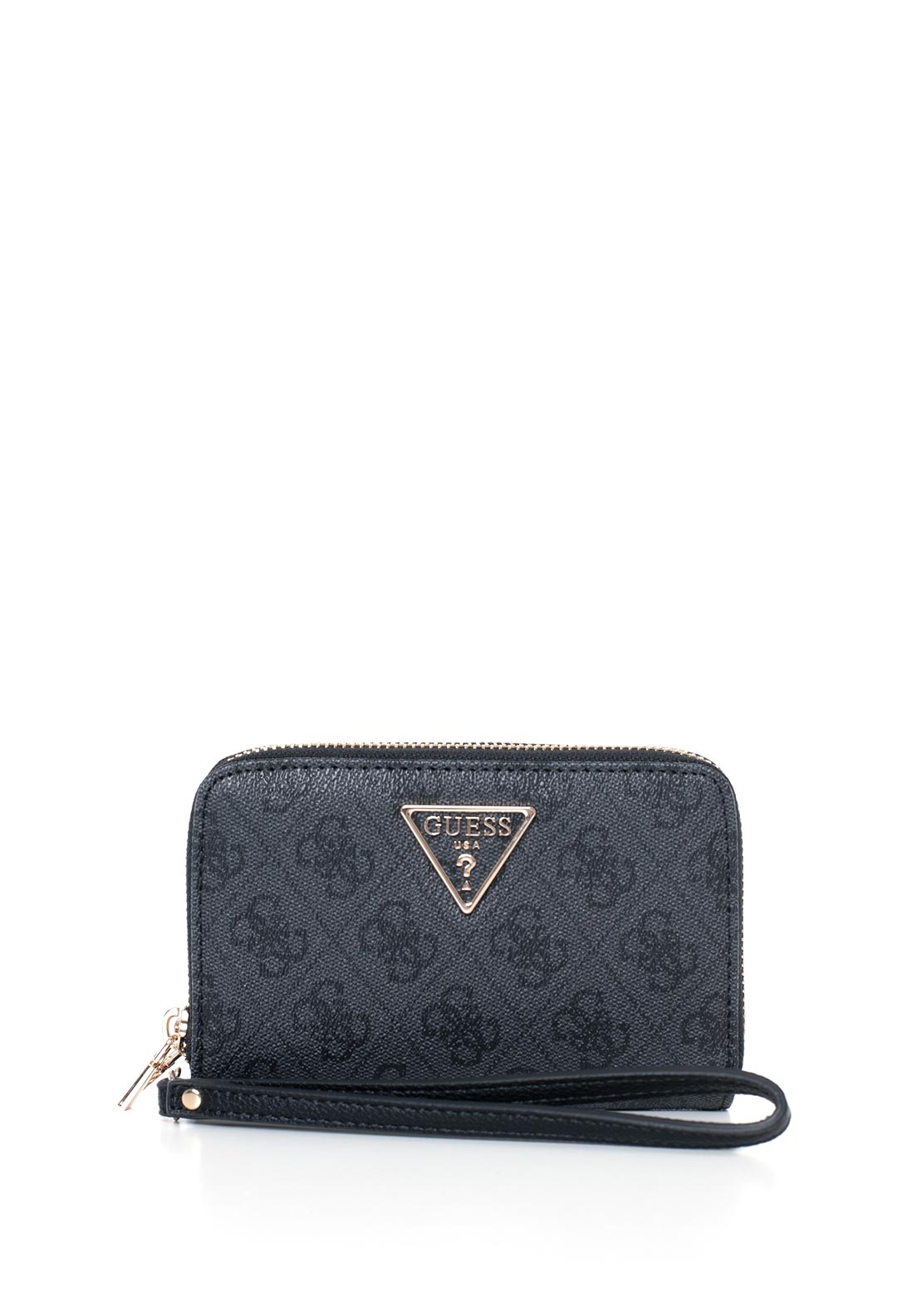 Guess Laurel Medium Zip Around Logo Wallet, Black