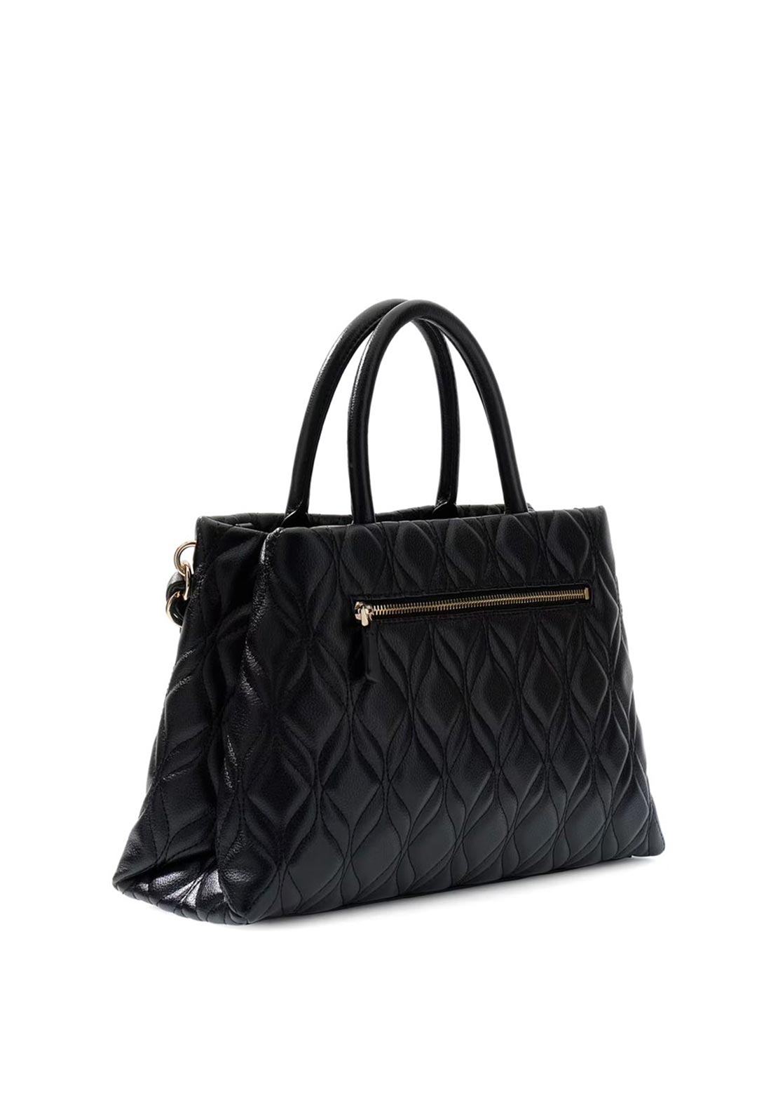 Guess Maxine Medium Quilted Satchel Bag, Black