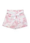 Guess Older Girl Floral Lace Belted Shorts, Pink