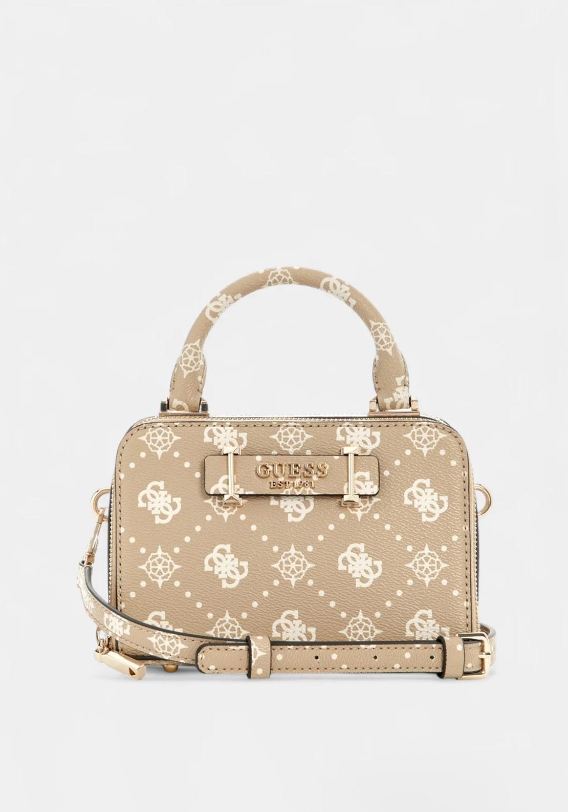 Guess Silia Mini Round Crossbody Bag, Beige