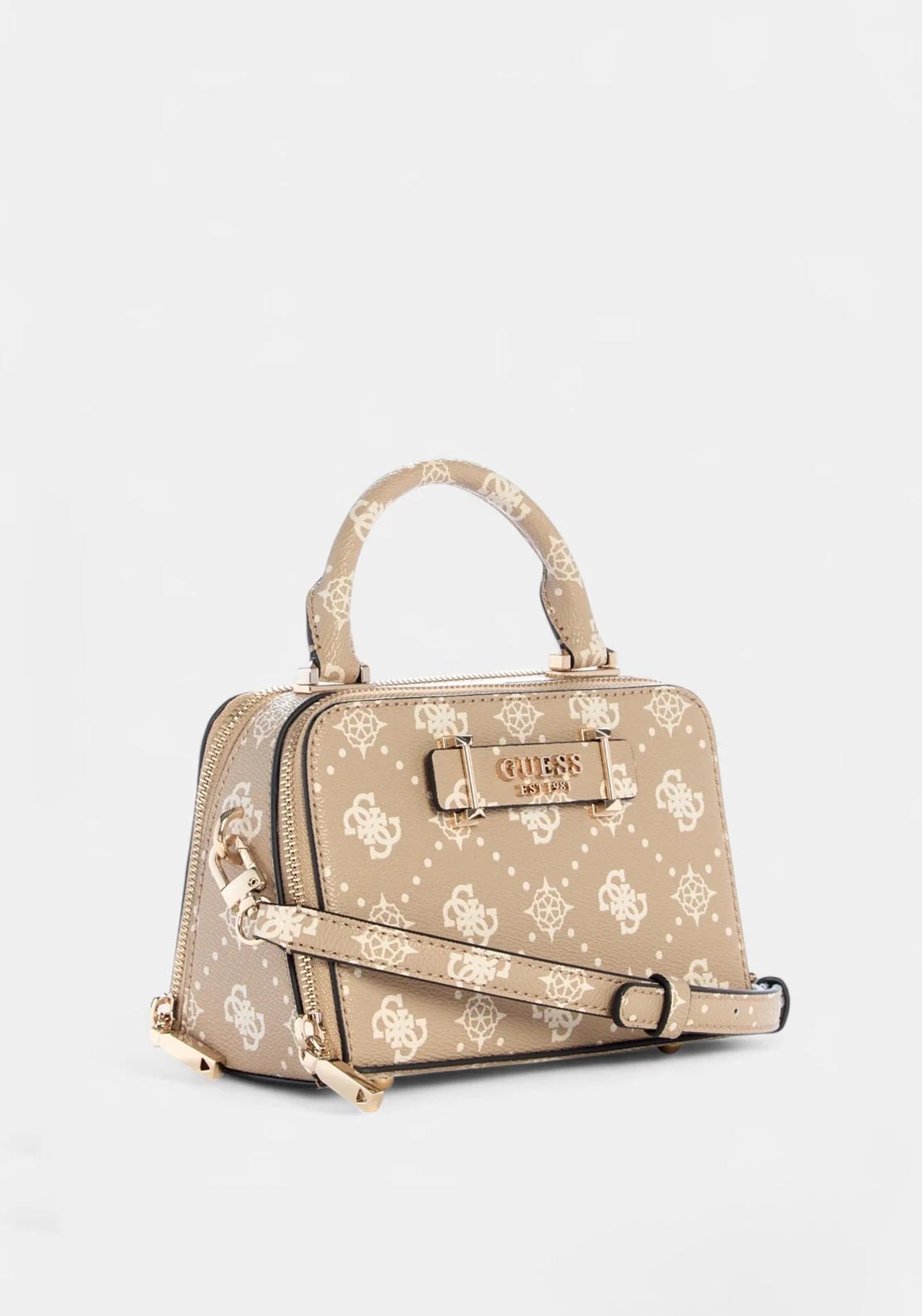 Guess Silia Mini Round Crossbody Bag, Beige