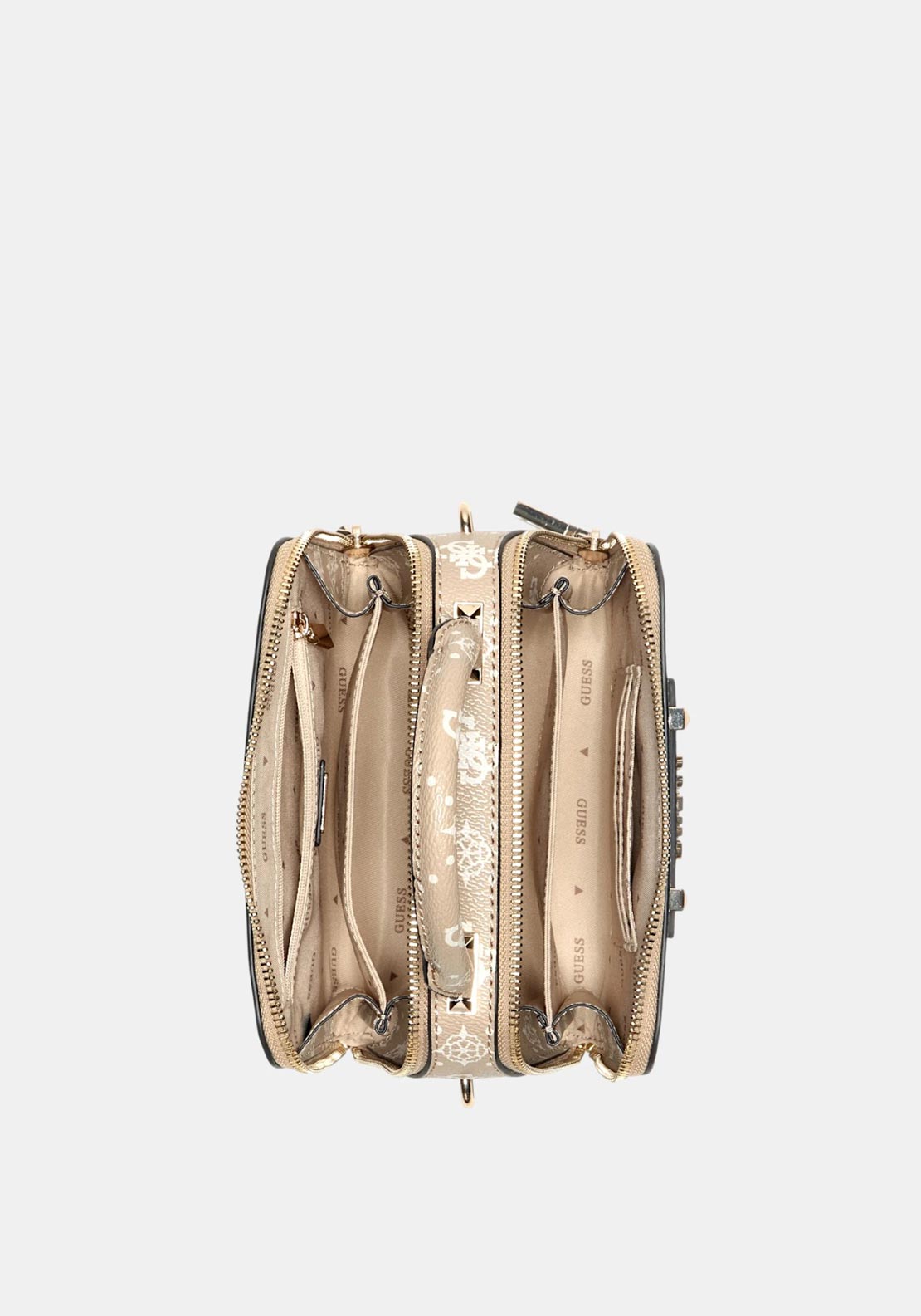 Guess Silia Mini Round Crossbody Bag, Beige