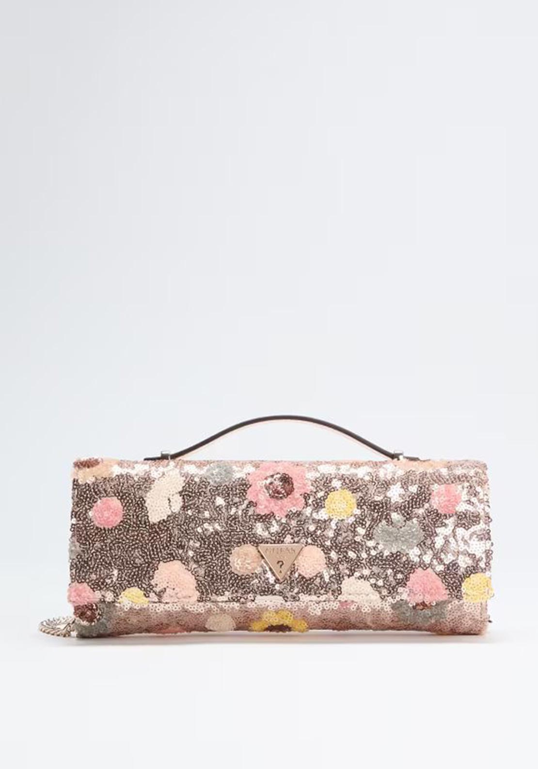 Guess Tasmin Mini Sequin Floral Clutch Bag, Multi