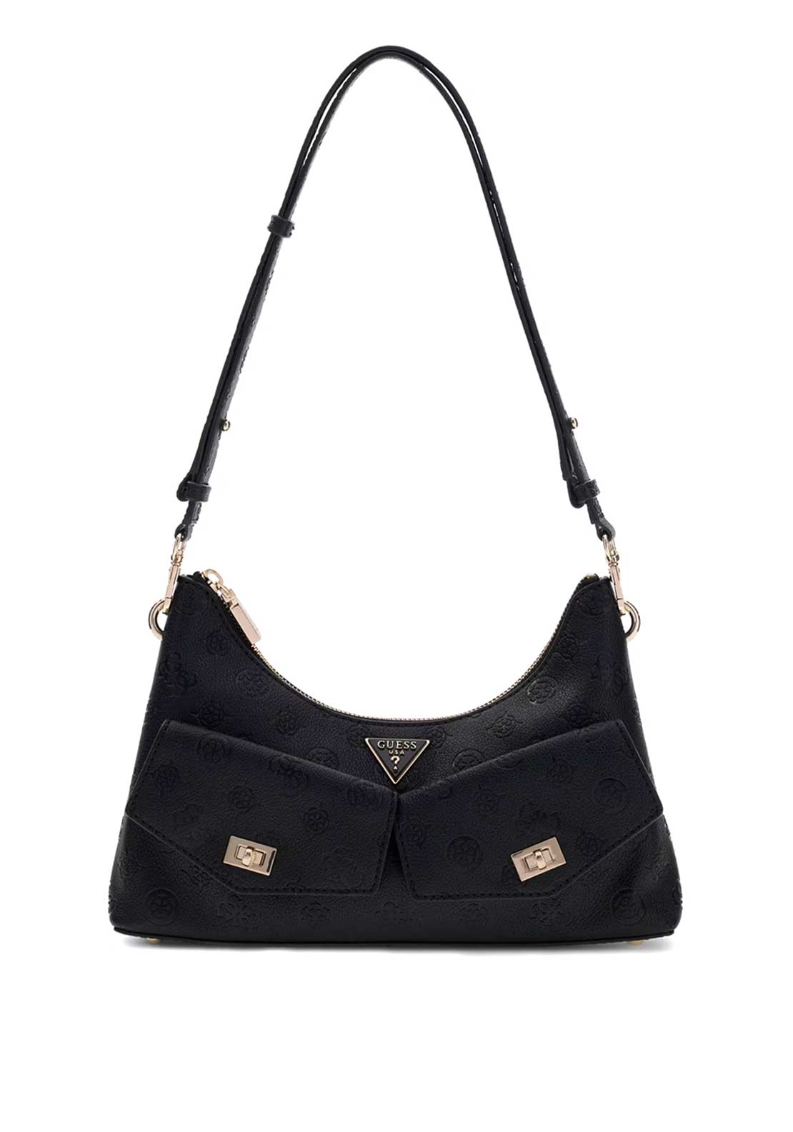 Guess Blake Double Pocket Small Shoulder Bag, Black