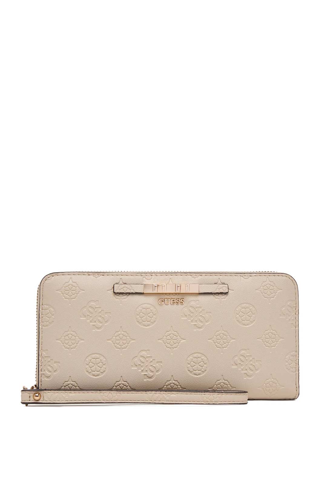 Guess Carmella SLG Large Zip Around Wallet, Cream