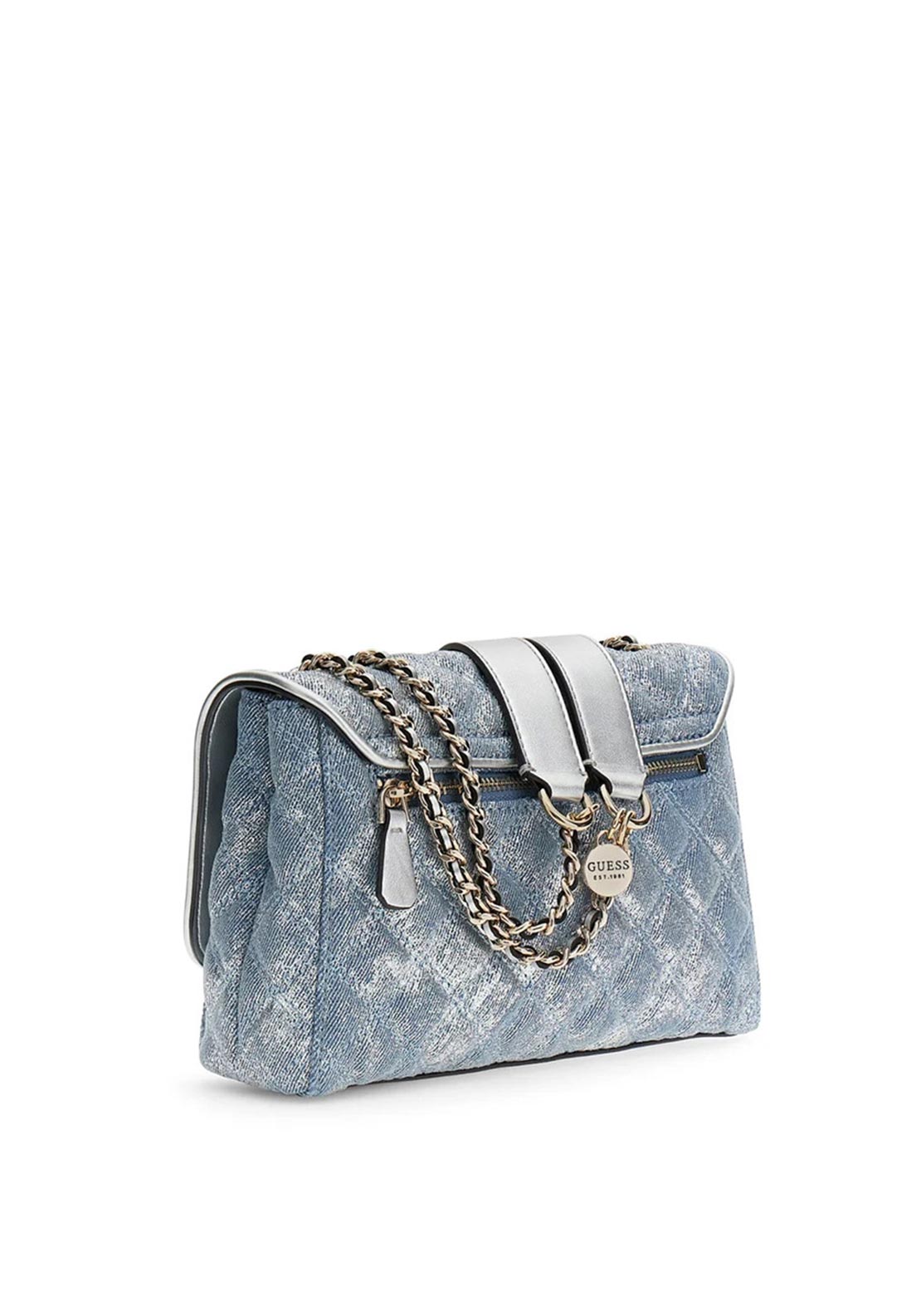 Guess Gilly II Convertible Denim Flap Bag, Blue