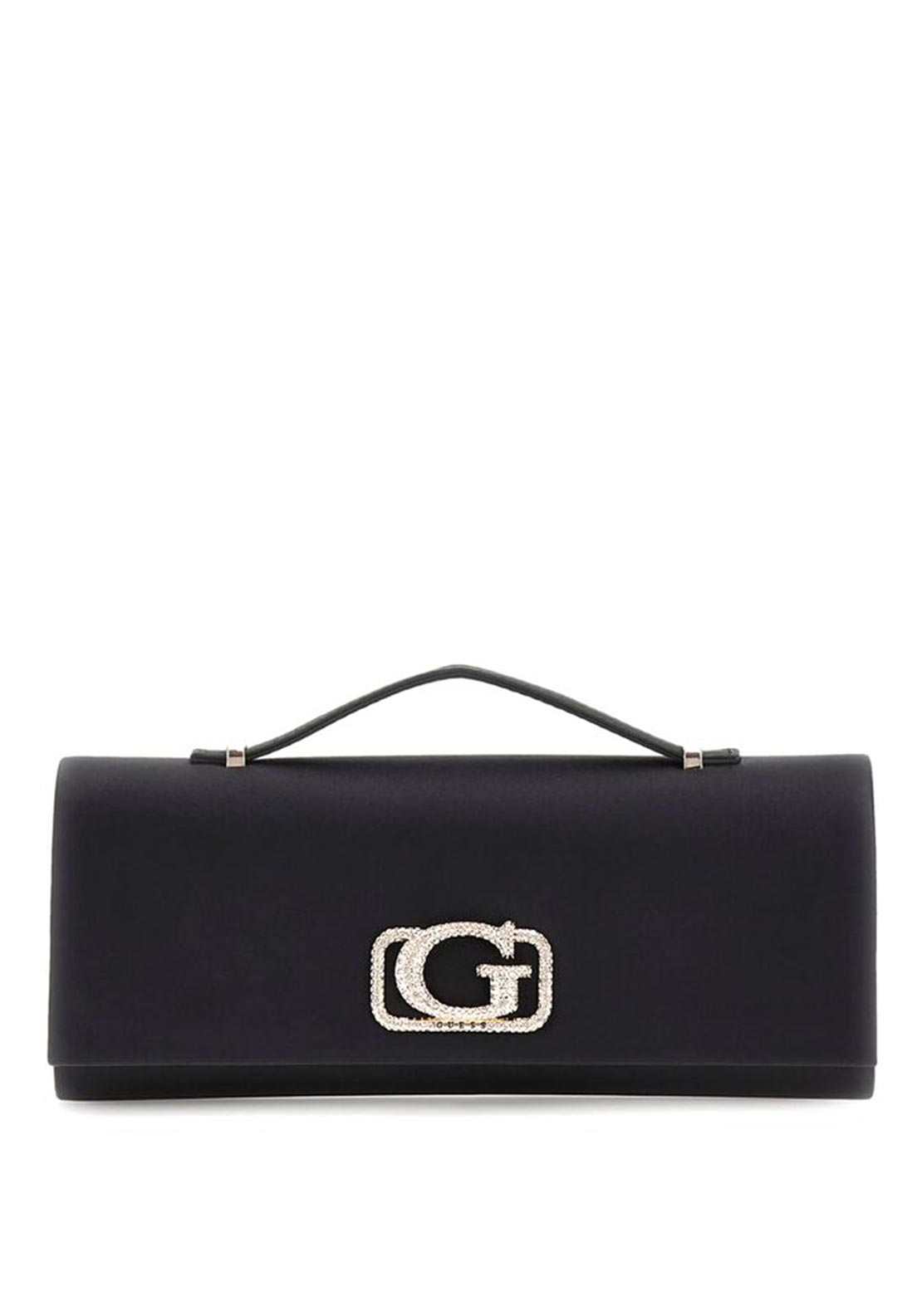 Pochette GUESS Zalina Mini Flap En Maille Strass - Noir - Avec Bandoulière - 21x13x2,5 Cm - 10