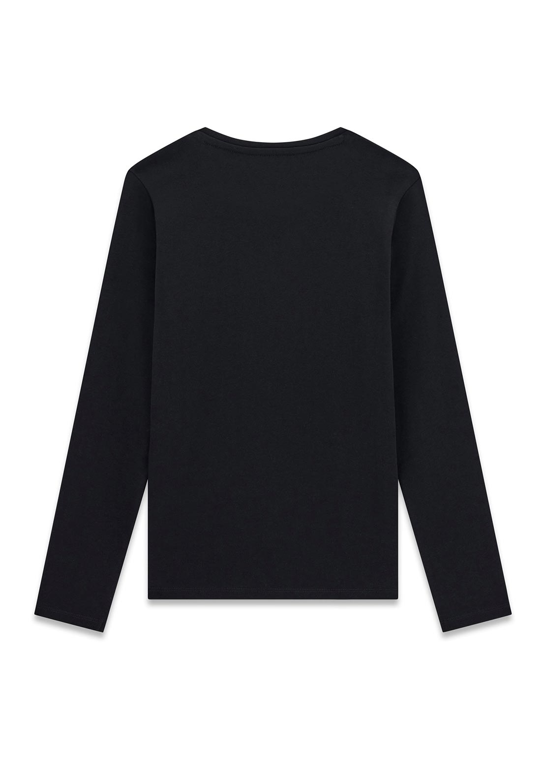 Guess Older Girl Long Sleeve Logo Top, Black