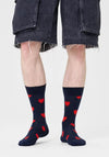 Happy Socks Heart Socks, Navy UK 7.5-11.5