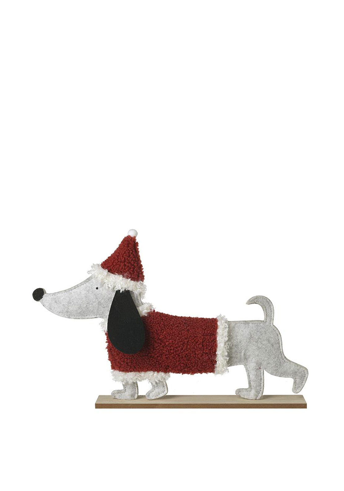 GREY WOOD CHIRSTMAS DOG