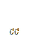 Dyrberg/Kern Heidi Aqua Crystal Semi Hoop Earrings, Gold