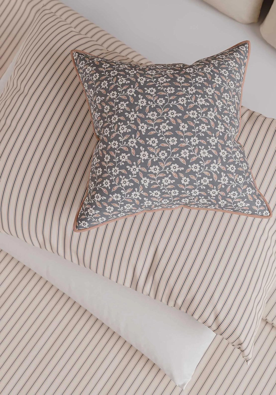 Helena Springfield Harvest Moon Ticking Stripe Cotton Duvet Cover Set, Orange