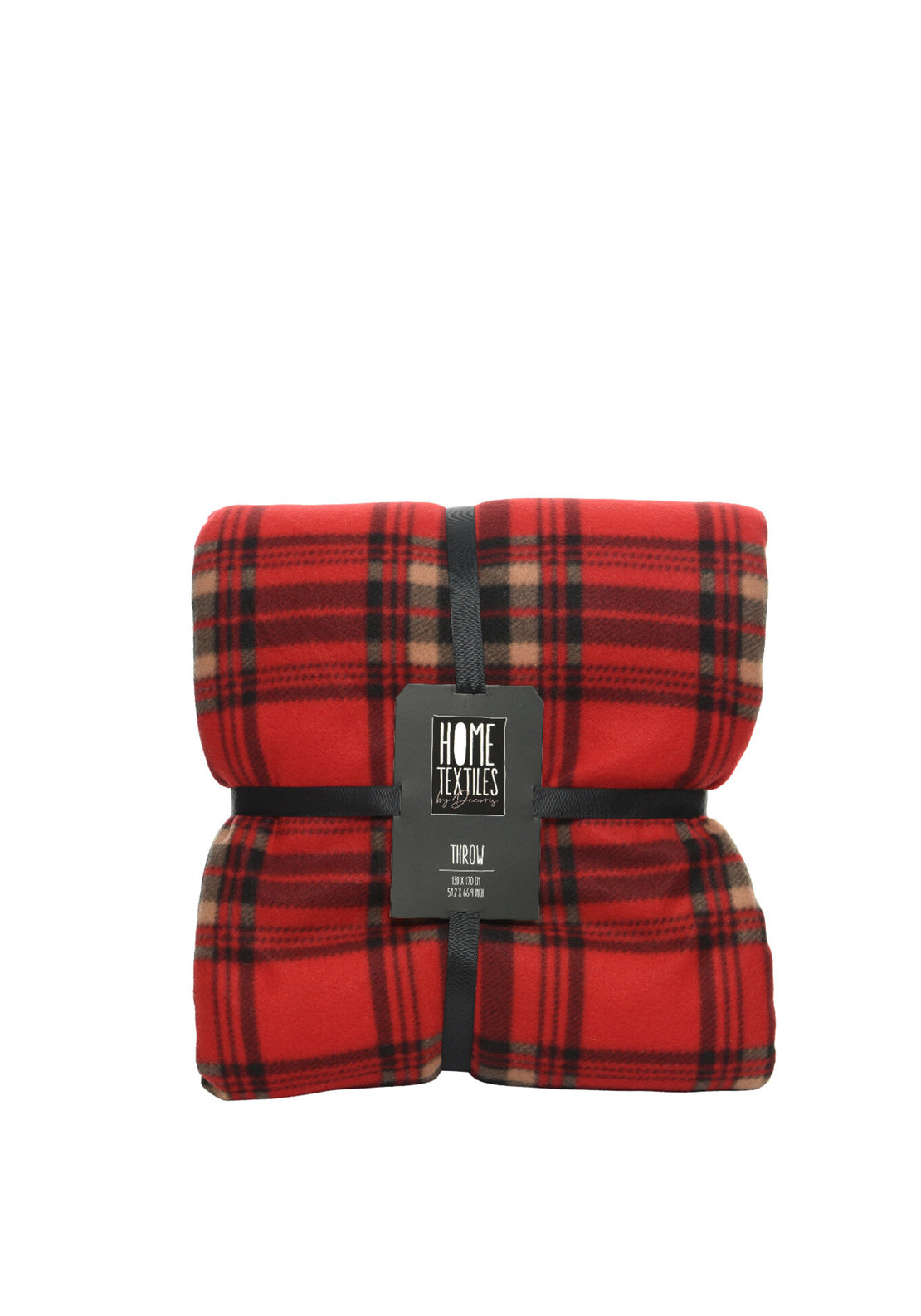 Kaemingk Home Textiles by Decoris Flannel Sherpa Throw, Red Multi