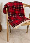 Kaemingk Home Textiles by Decoris Flannel Sherpa Throw, Red Multi