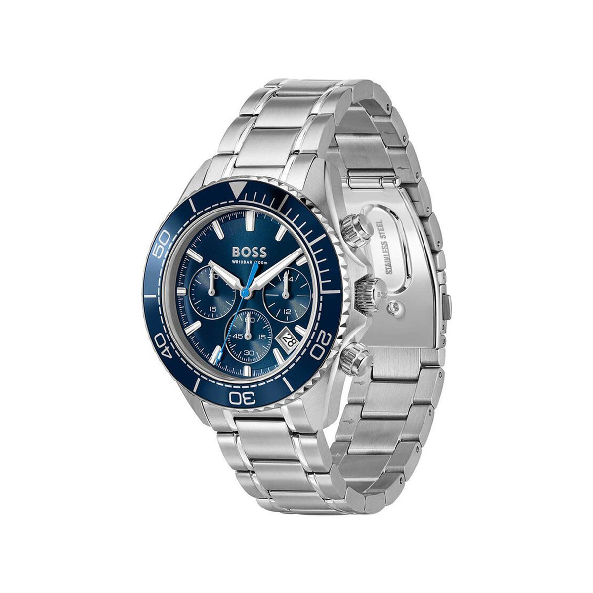 Hugo Boss Men’s Sealiner Chronograph Watch, Silver & Blue