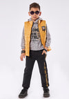 Hashtag Boy Gilet 3 Piece Outfit Set, Yellow Multi