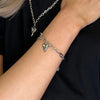 M Collection Heart Chain Bracelet, Silver