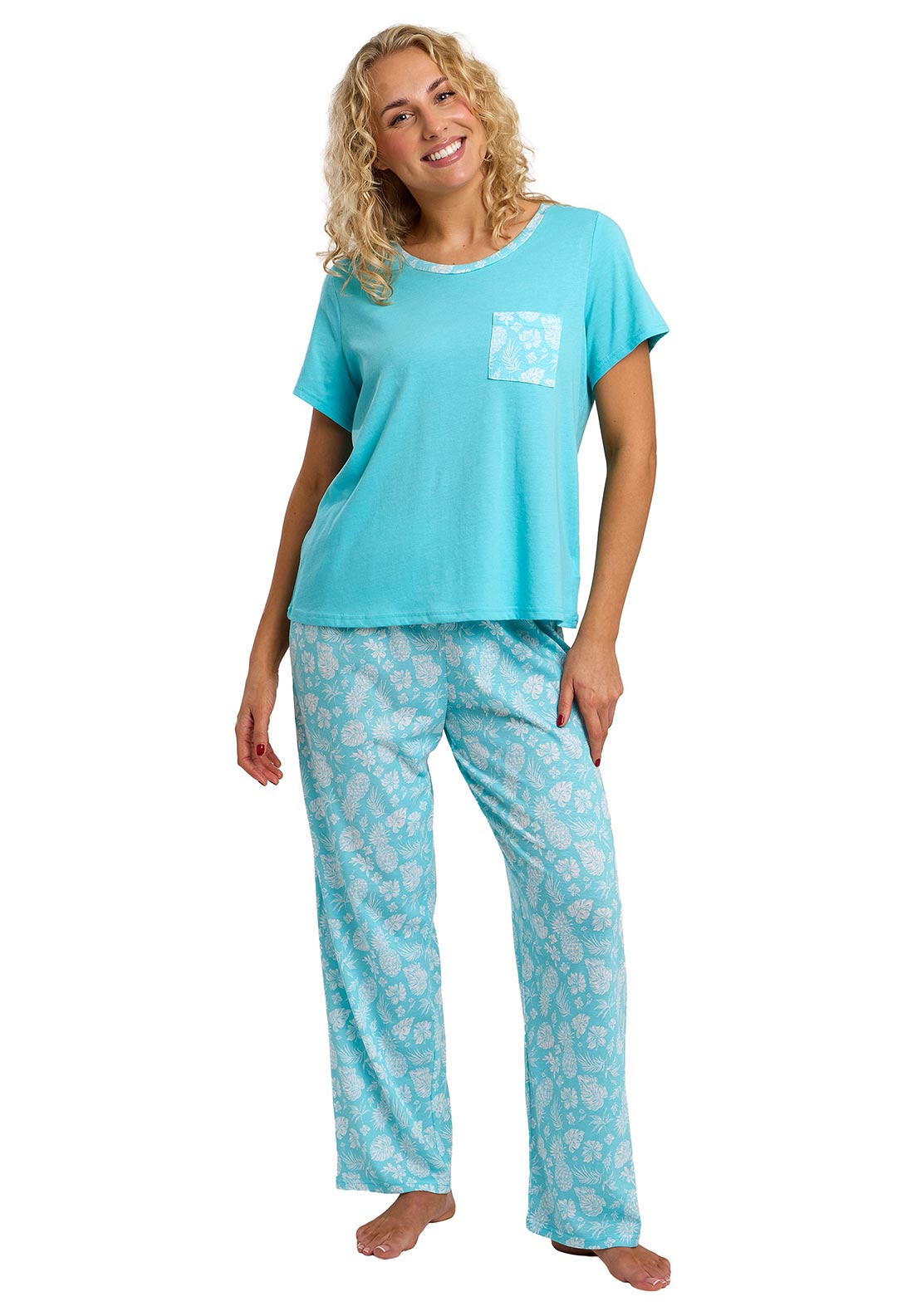 Indigo Sky Pineapple Print Pyjama Set, Blue