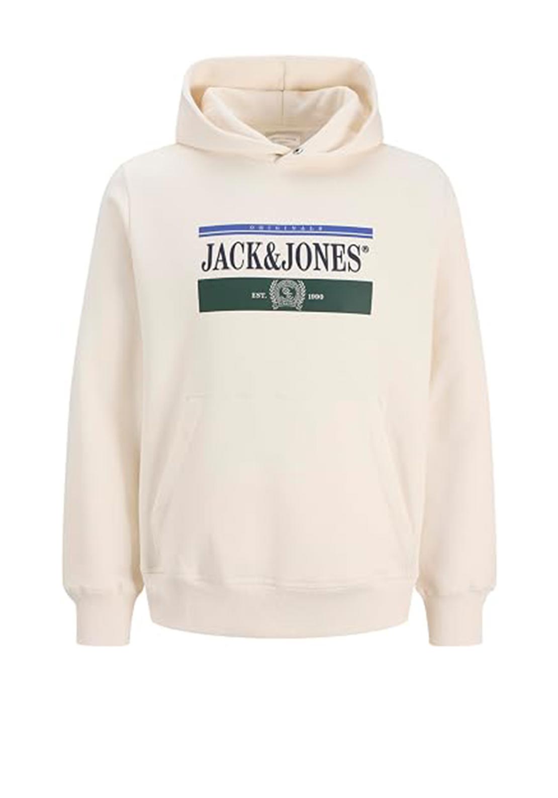 Jack & Jones Frederiksberg Graphic Box Hoodie, Off White