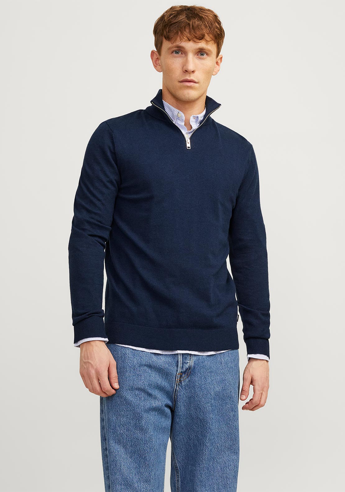 Jack & Jones Emil Knit Half Zip Sweater, Navy
