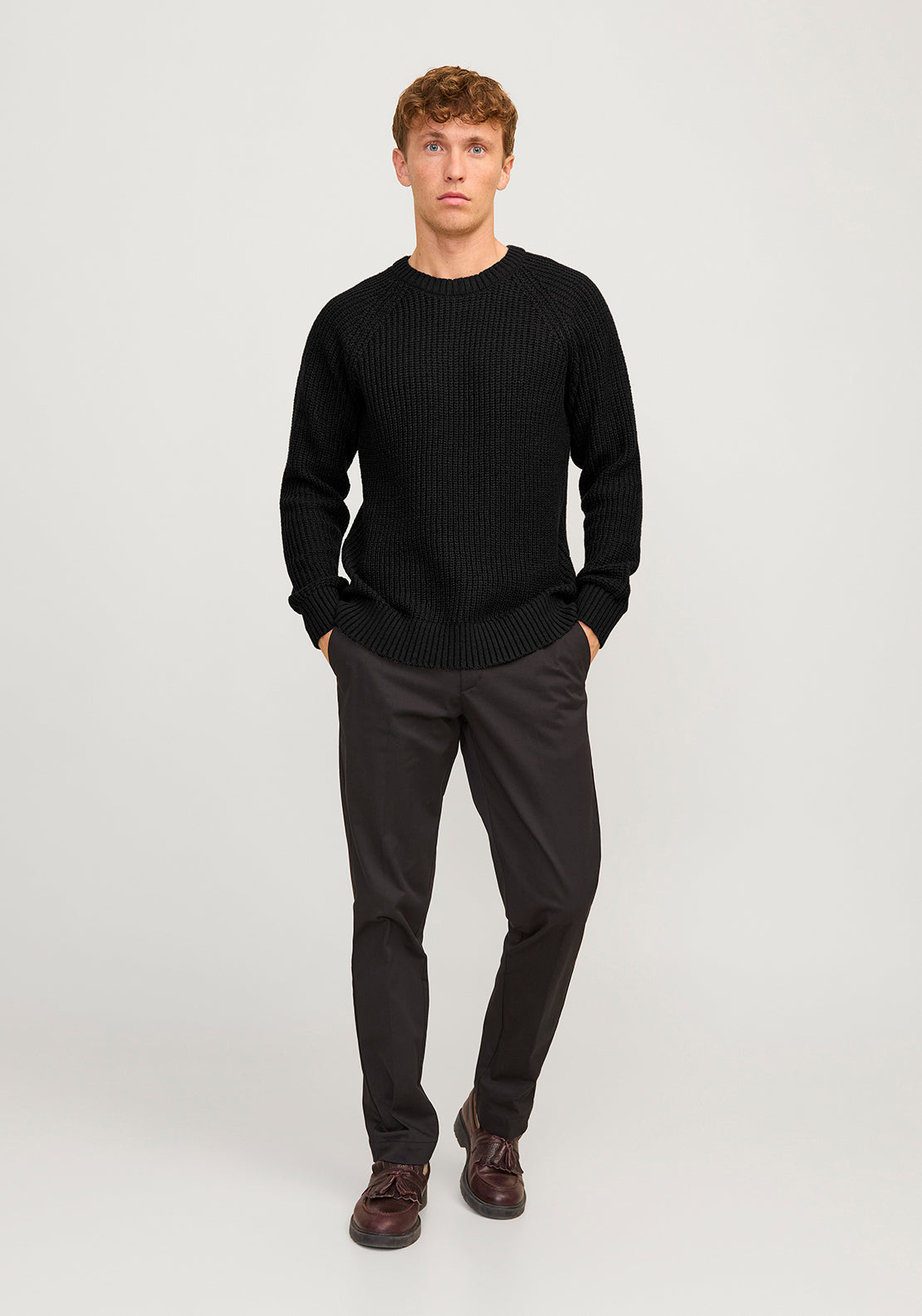 Jack & Jones Crew Neck Knit Jumper, Black