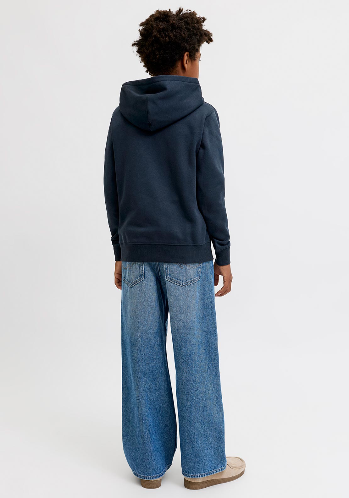 Jack & Jones Boy Fredrick Monogram Long Sleeve Hoodie, Navy