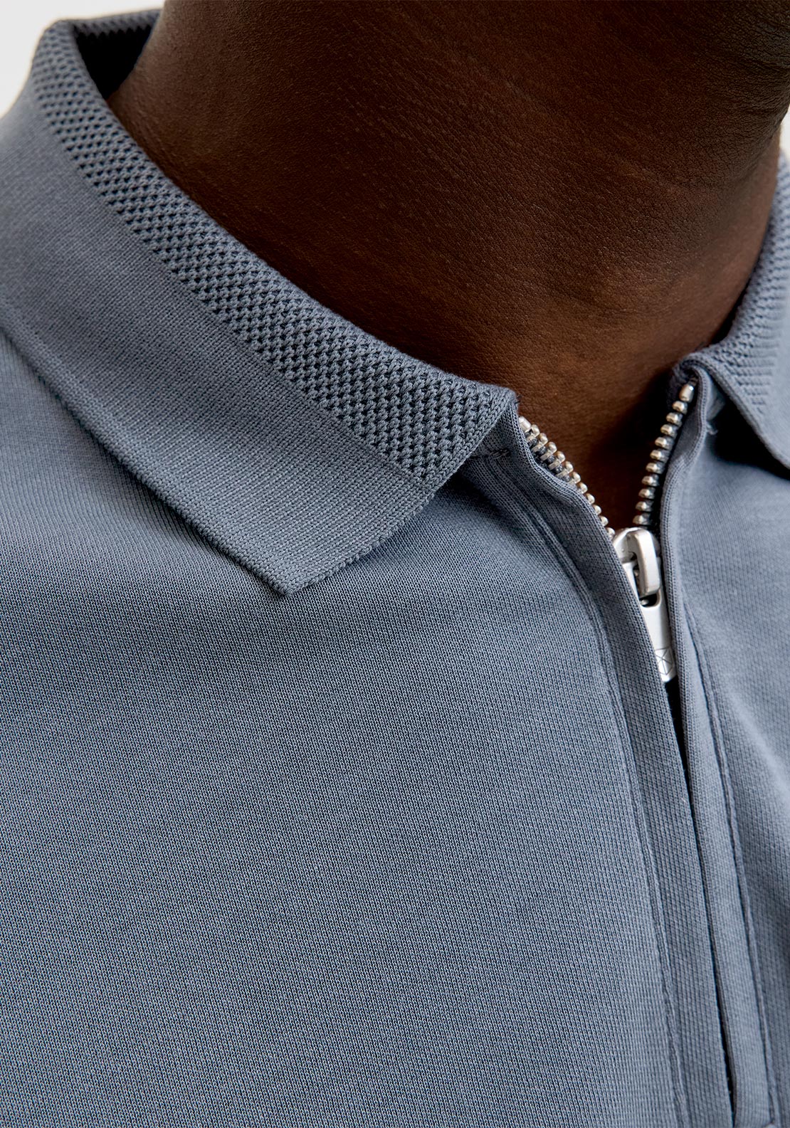 Jack & Jones Ethan Zip Polo Shirt, Dark Grey