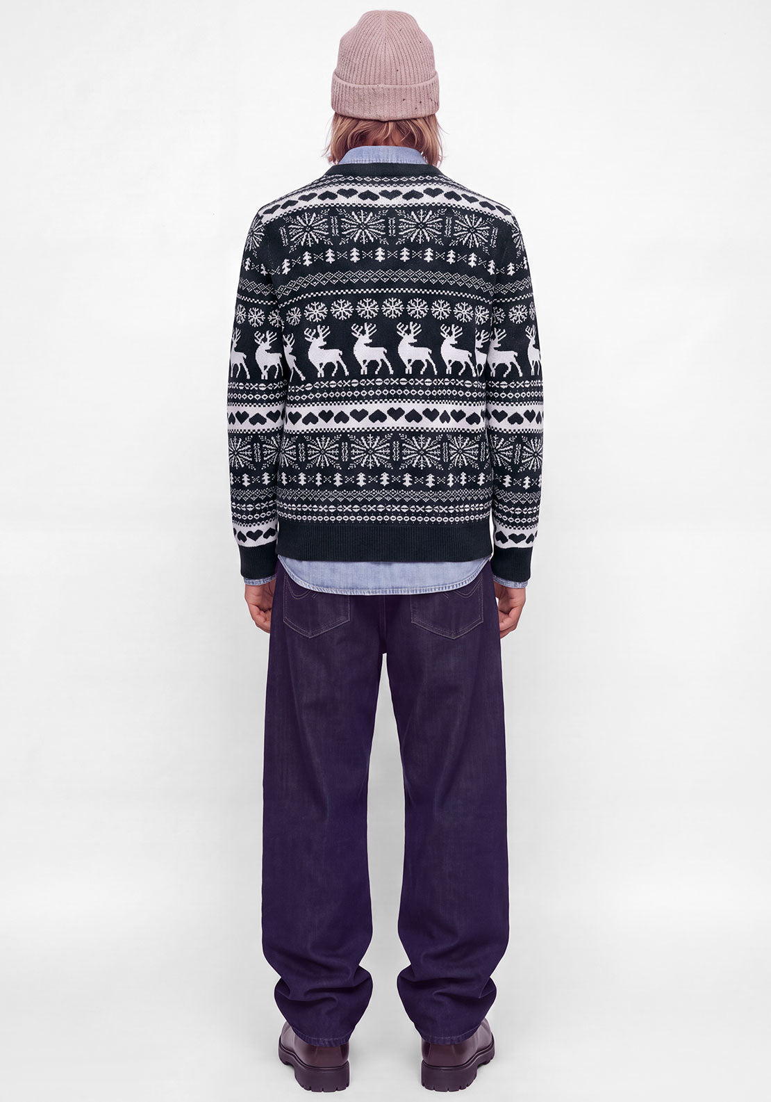 Jack & Jones Reindeer Knit Jumper, Navy