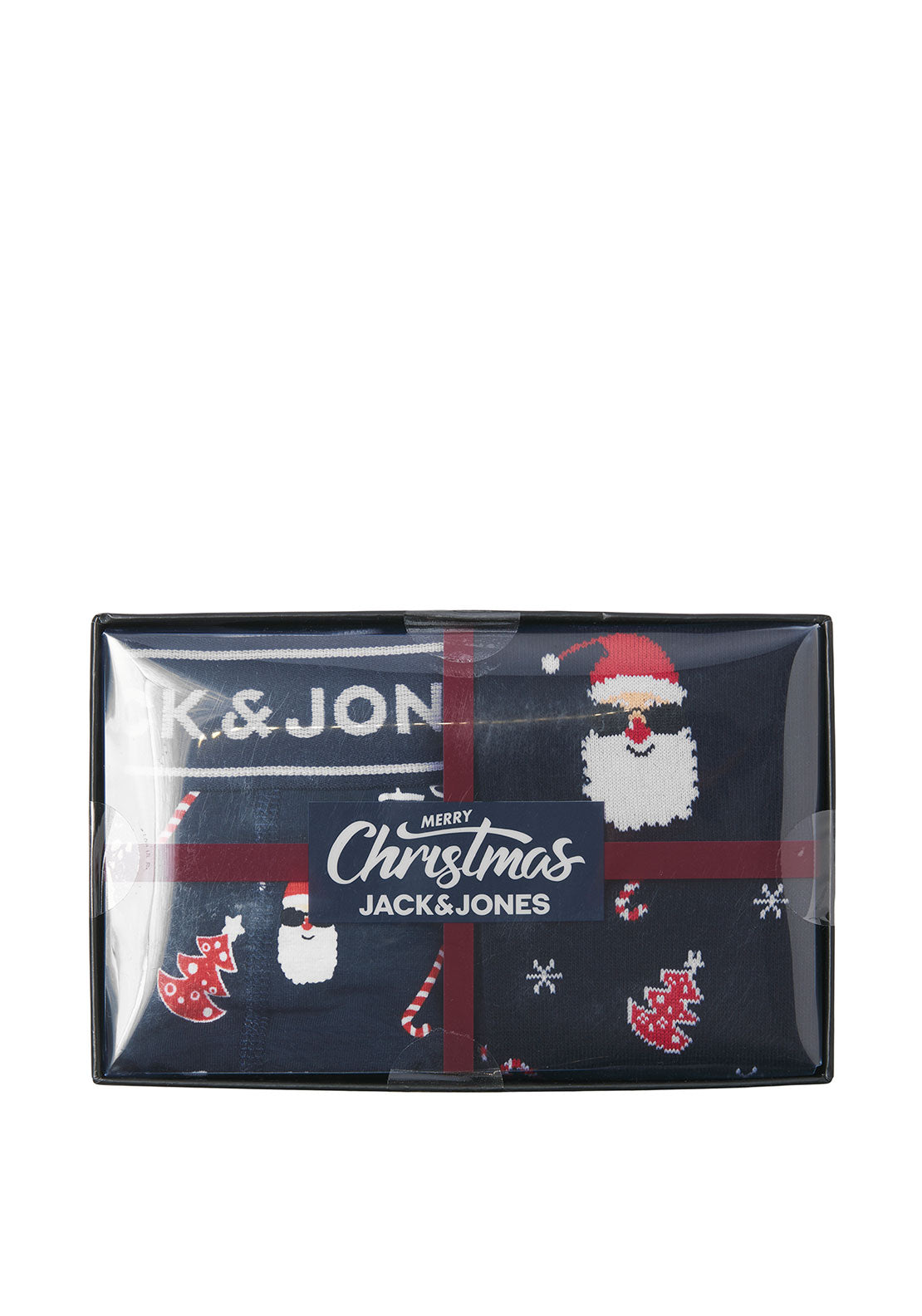 Jack & Jones Santa Socks & Underwear Giftbox, Navy Multi