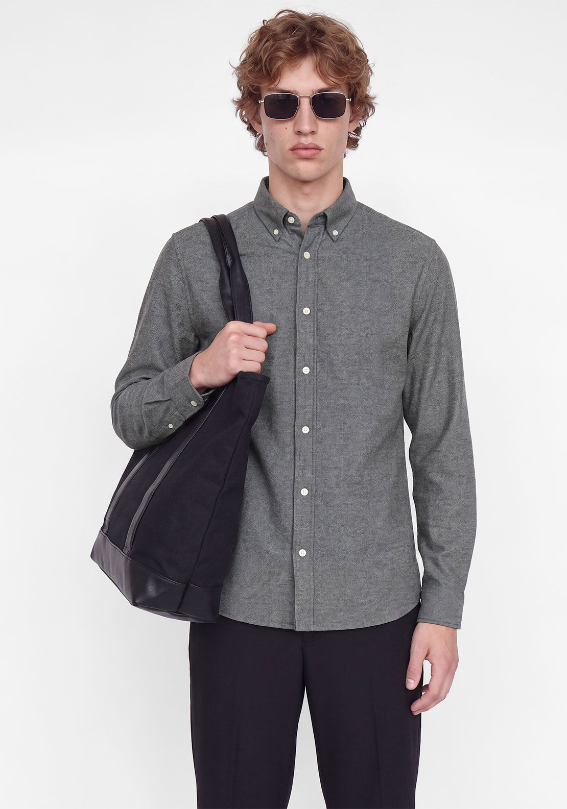 Jack & Jones Stanley Flannel Shirt, Charcoal