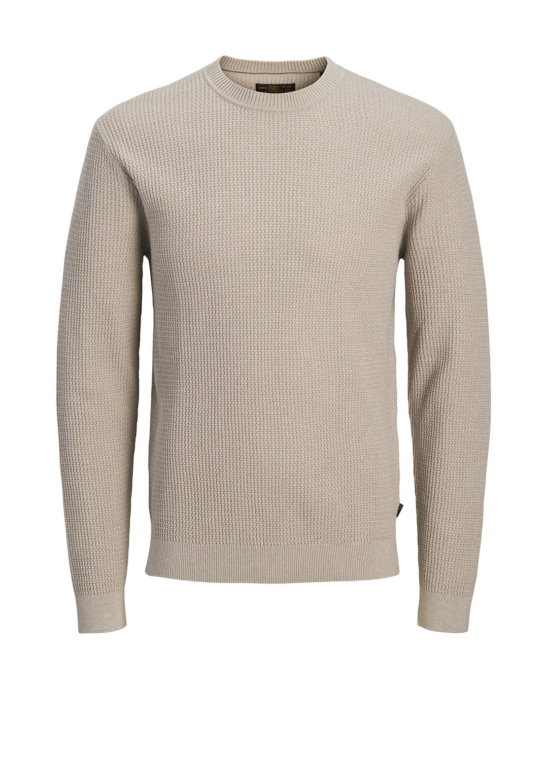 Jack & Jones Stanley Crew Neck Knit Jumper, Beige