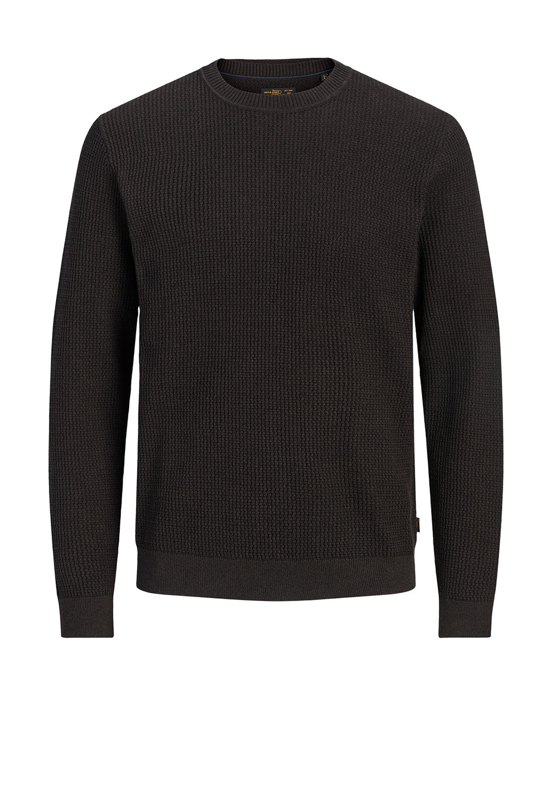 Jack & Jones Stanley Crew Neck Knit Jumper, Dark Brown