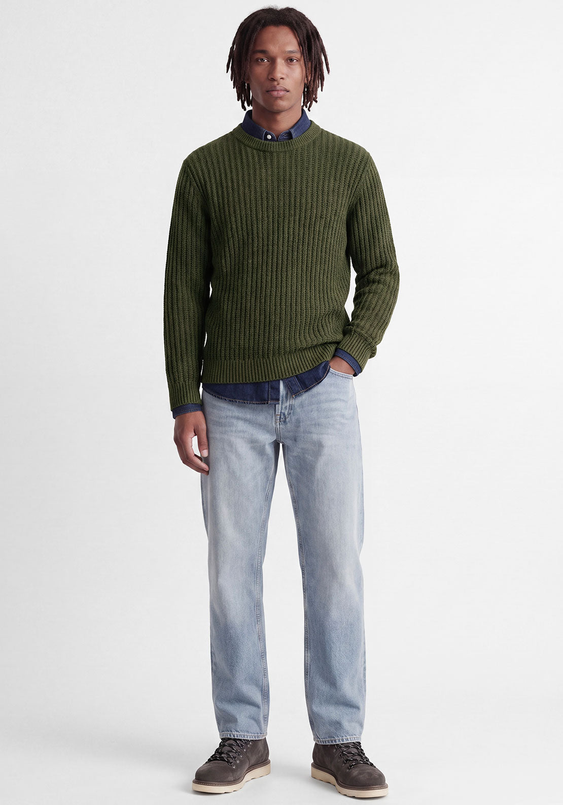 Jack & Jones Axon Crew Neck Knit Jumper, Forest Green