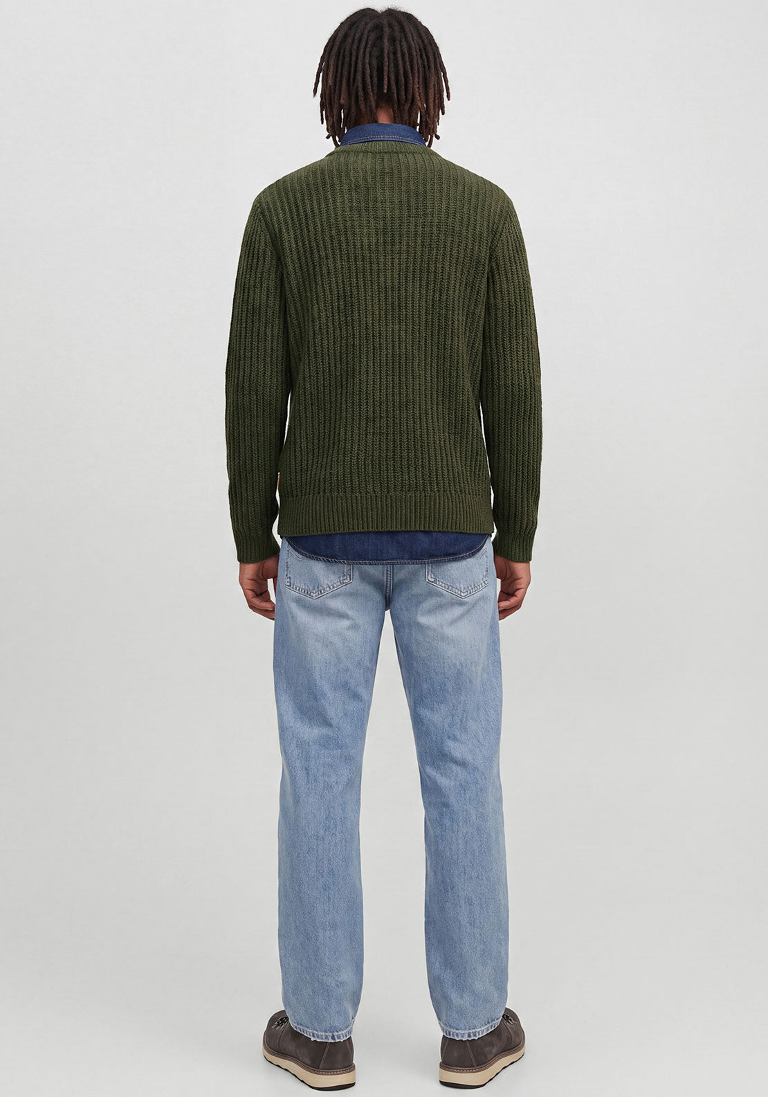 Jack & Jones Axon Crew Neck Knit Jumper, Forest Green
