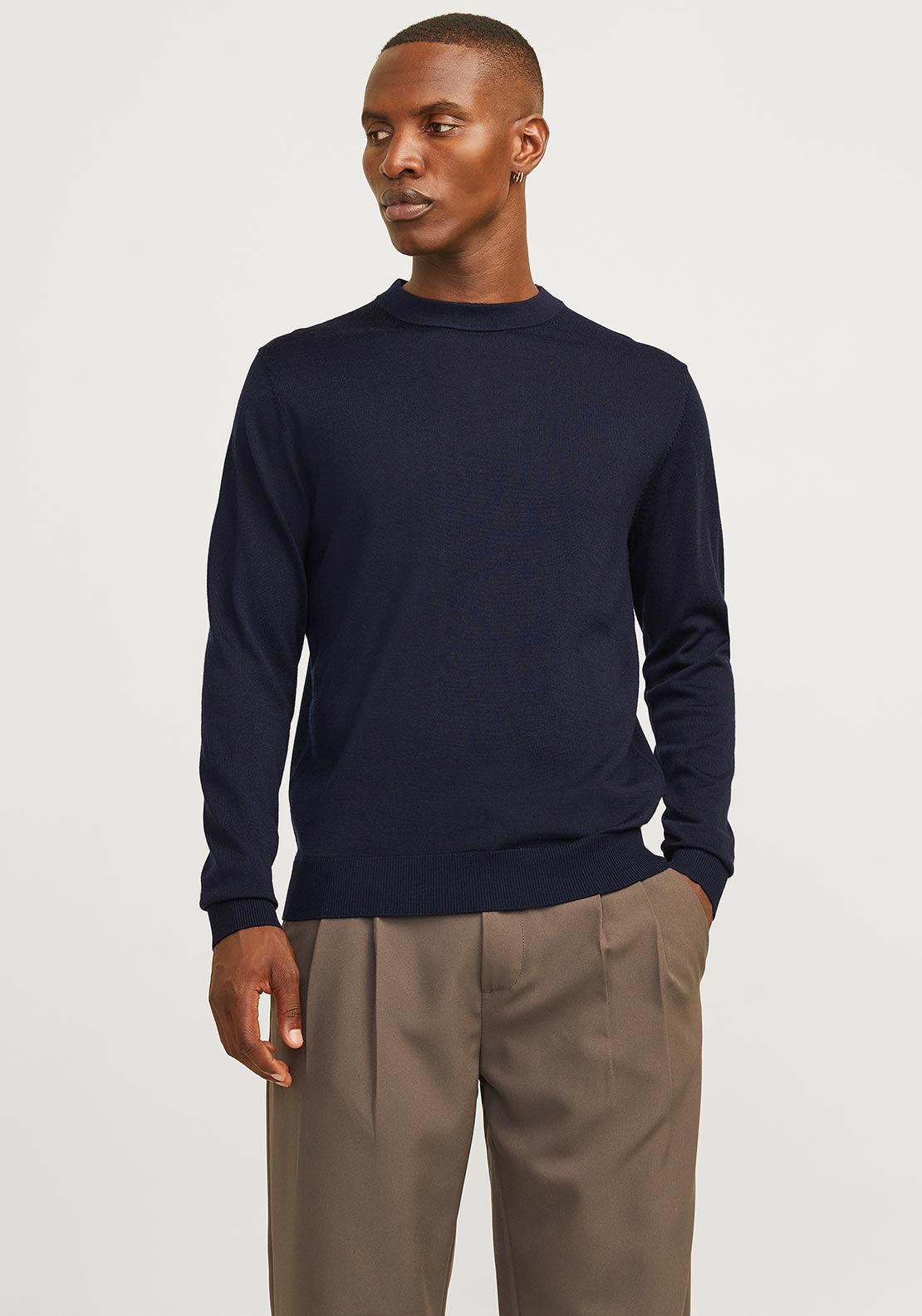 Jack & Jones Milano Stitch Knit Crew Neck Sweater, Navy