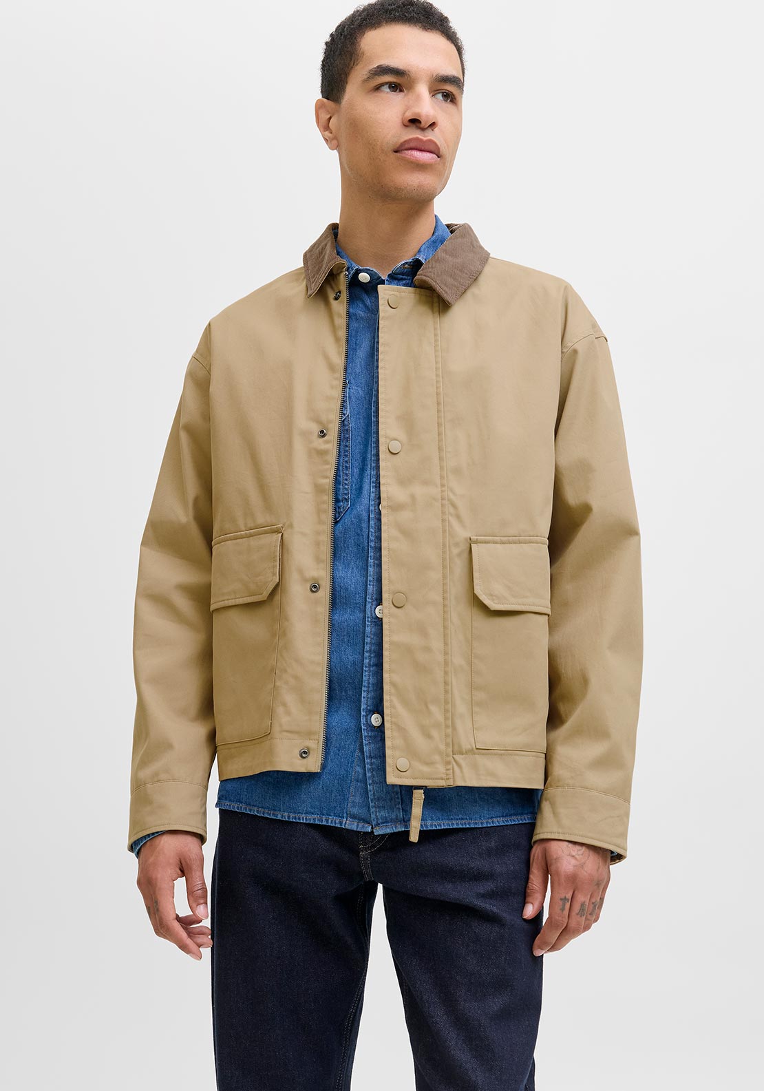 Jack & Jones River Utility Jacket, Beige - McElhinneys