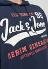 Jack & Jones + Fit Logo Hoodie, Navy Blazer