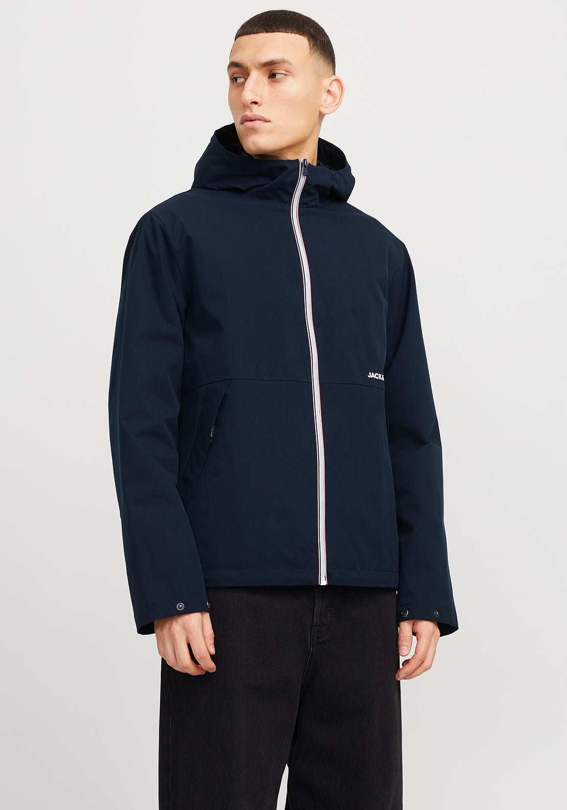 Jack & Jones Adam Water Resistant Hooded Jacket, Navy