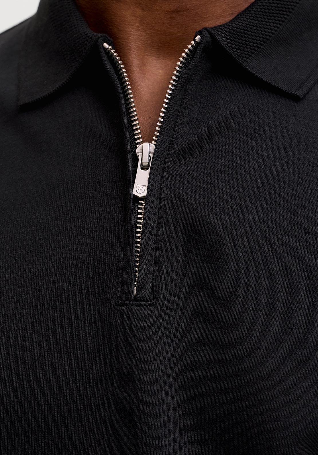 Jack & Jones Ethan Zip Polo Shirt, Black