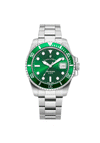 Jacques Du Manoir Men's Pro Scuba Watch, Silver & Emerald Green