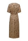JDY Appa Leopard Print V-Neck Maxi Shirt Dress, Toasted Coconut