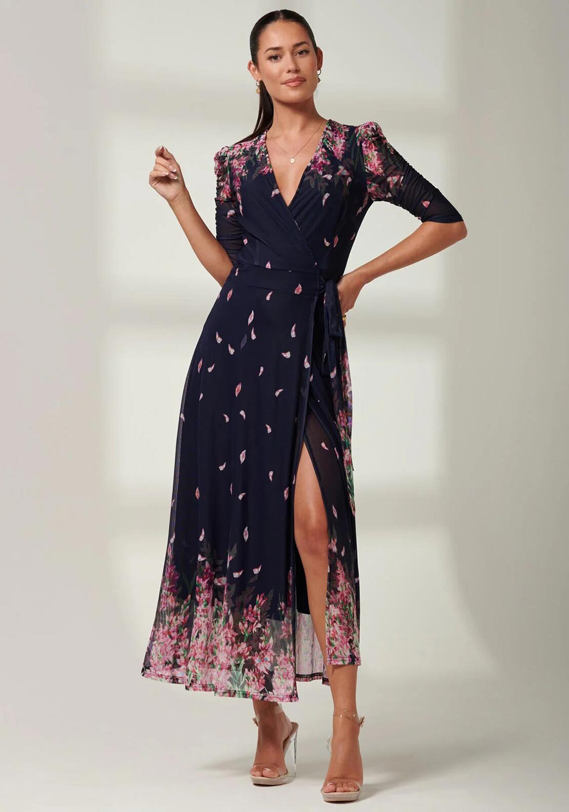 maxi dress with lace back Dinah Lace And Satin Maxi Dress / Blush Rose | MESHKI